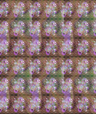 Nazik, narin çiçek arkaplanı. Çiçekli karalama şeklinde Raster çiçek deseni. Kahverengi renkte çiçekler.