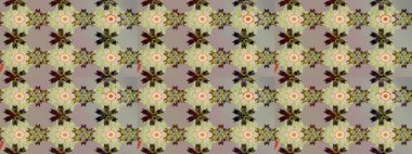 Raster Çiçek İllüstrasyonu güzel tekstil. Gri ve nötr renklerdeki etnik çiçeklerle zarif eskiz deseni.