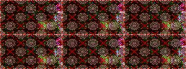 Sevimli çiçek raster deseni. Düz Çiçek Elementleri Tasarımı. Siyah renkli çiçekler. Renkli Yaz Temalı Kusursuz Arkaplan.