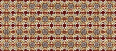 Raster geometrik arka plan. Senin tasarımın için, duvar kağıdı. Kahverengi, bej ve gri renklerde altın çiçekli altın desenler. Altın rengi kusursuz illüstrasyon.