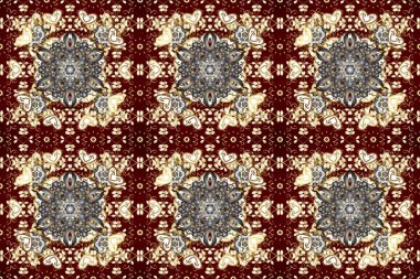 Kusursuz kıvırcık saçlar. Raster altın desen. Doğulu stili, altın elementlerle kahverengi, bej ve gri renklerde altın desenli arabesk yapar..