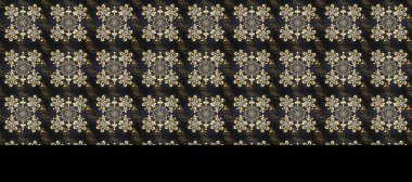 Damask arkaplanı tekerrür ediyor. Barok tarzında altın çiçek süsü. Gri, kahverengi ve bej renklerde altın element. Antika altın tekrarlanabilir duvar kağıdı.