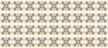 Klasik raster şablonu. Tekrarlayan elementlerle kusursuz soyut arkaplan. Tarafsız, beyaz, bej ve altın desenli.