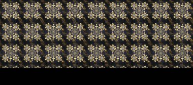 Damask arkaplanı tekerrür ediyor. Barok tarzında altın çiçek süsü. Gri, kahverengi ve bej renklerde altın element. Antika altın tekrarlanabilir duvar kağıdı.