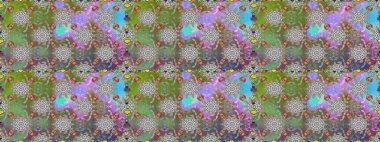 Çiçekli, suluboya desenli kusursuz çiçek deseni. Düz Çiçek Elementleri Tasarım Raster illüstrasyonu. Gri renkli çiçekler. Renkli Bahar Teması: Kusursuz Arkaplan.