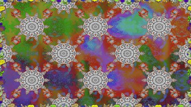 Küçük çiçekte hoş bir çiçek deseni var. Çiçeksel elementlerle süslenmiş zarif raster dokusu. Kahverengi renkler ve parlak çiçekler üzerinde soyut, pürüzsüz desen.