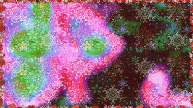 Çiçekler, suluboya ile sorunsuz çiçek desenli. Raster desen. Fantezi kumaş deseni.