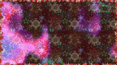 Güzel kumaş deseni. Raster suluboya deseni, narin çiçekler, kahverengi çiçekler, tebrik kartı şablonu..