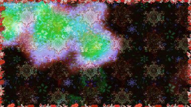 3 boyutlu çiçekler, pürüzsüz. Raster illüstrasyonu. Siyah renklerde.