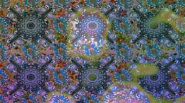 Renkli Bahar Temalı Kusursuz Arkaplan. Çiçekle kusursuz desen. Mavi renkli çiçekler. Düz Çiçek Elementleri Tasarımı.