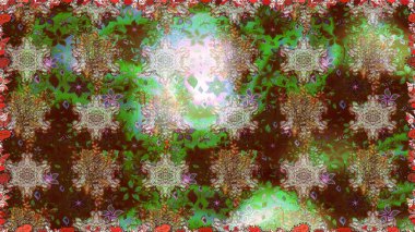 Suluboya, elle çizilmiş. Vadinin çiçekleri kahverengi renklerde. Raster - stok. Kusursuz arkaplan deseni.