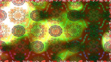 Renkli Bahar Temalı Kusursuz Arkaplan. Çocuk stili. Çiçekli, kusursuz bir arkaplan. Düz Çiçek Elementleri Tasarımı.