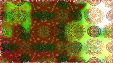 Çiçek desenli raster, kahverengi çizgi grafik desenli soyut raster arkaplan. Modern stil dokusu.