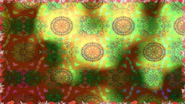 Raster illüstrasyonunda kusursuz çiçek deseni. Kahverengi renkte çiçekler.