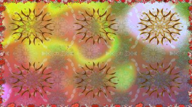 Raster illüstrasyonu. Kahverengi renklere karalamalar çizen kusursuz çiçek deseni.