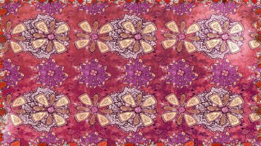 Karalama çiçekleri kusursuz desen. Raster deseni. Pembe el çizimi desen. Sanat inspipink tarzı çiçekler ve arkaplan bırakıyor.