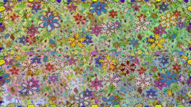 Asya tekstil tarzında. Raster illüstrasyonu. Raster illüstrasyonu. Tarafsız renklerde çiçekler. Kusursuz çiçek deseni.