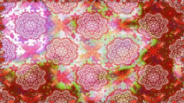 Raster illüstrasyonunda kusursuz çiçek deseni. Renkli Bahar Temalı Kusursuz Arkaplan. Güzel kumaş deseni. Düz Çiçek Elementleri Tasarımı.