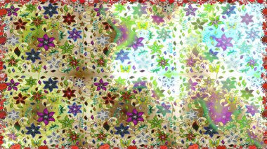 Fantezi kumaş deseni. Çiçekler, suluboya ile sorunsuz çiçek desenli. Raster desen.