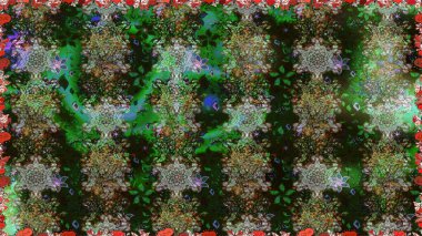 Raster illüstrasyonunda kusursuz çiçek deseni. Suluboya tarzında gri renkte çiçekler.