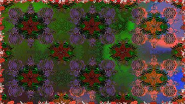 Kızılderili desenli desenli desenli şal deseni. Tekstil, tebrik kartı, boyama kitabı, telefon kılıfı baskısı için kullanılabilir. Raster Henna dövme stili. Etnik Mandala süsü.