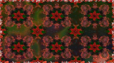 Kahverengi renkli çiçekler. Düz Çiçek Elementleri Tasarımı. Renkli Bahar Temalı Kusursuz Arkaplan. Raster illüstrasyonunda kusursuz çiçek deseni.