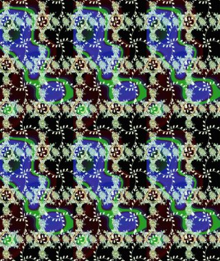 Siyah renkte sevimli çiçekler. Moda baskısı, albüm, ambalaj kağıdı ve duvar kağıdı için zarif dekoratif süslemeler. Küçük çiçekli basit bir çiçek çizimi. Raster illüstrasyonu.