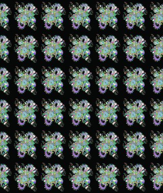 Düz Çiçek Elementleri Tasarımı. Siyah renkli çiçekler. Renkli Bahar Teması eskiz kalıbı. Çiçekle çizim deseni.