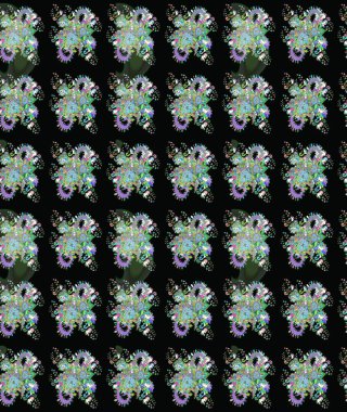 Düz Çiçek Elementleri Tasarımı. Renkli Bahar Teması eskiz kalıbı. Raster illüstrasyonu. Siyah renkte zarif çiçekler ve suluboya..