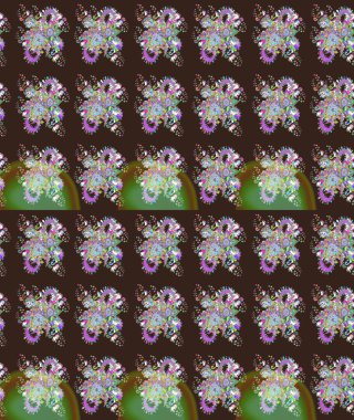 Mor renklerde. Raster illüstrasyonu. Mor renkte mor papatya deseni.