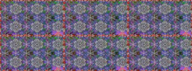 Etnik Mandala havlu. Kartvizit arka plan boyama kitabı, zemin, tekstil, tebrik için kullanılabilir. Raster kına tarzı. Sorunsuz süsleme yazdırma. Sınır Hint çiçek Paisley patten.