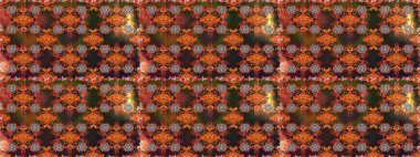 Küçük çiçekteki sevimli çiçek deseni. Raster deseni. Kahverengi renkte yaz çiçekleri. Raster illüstrasyonu.