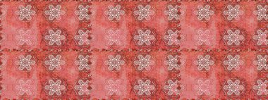 Renkli Bahar Temalı Kusursuz Arkaplan. Pembe renkli çiçekler. Sevimli çiçek raster deseni. Düz Çiçek Elementleri Tasarımı.