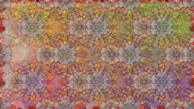 Raster düz çiçekleri pürüzsüz desen. Hediye ambalaj kağıdı, tebrik kartları, posterler ve pankart tasarımı. Kahverengi renkte çiçekler.