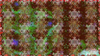 Renkli, pürüzsüz desen. Çiçek arkaplan. Kahverengi renkli şirin tekstil. Çiçek duvar kâğıdı. Raster illüstrasyonu.