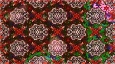 Çiçekli güzel suluboya desen. Raster illüstrasyonu. Kahverengi renklerde.