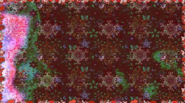 Raster desen. Fantezi kumaş deseni. Çiçekler, suluboya ile sorunsuz çiçek desenli.