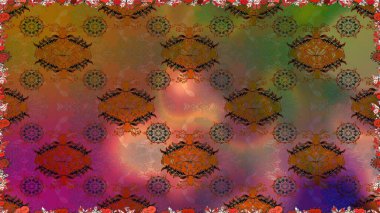 Çiçek ve yapraklı çiçek deseni. Küçük çiçekli şirin bir desen. Raster illüstrasyonu.