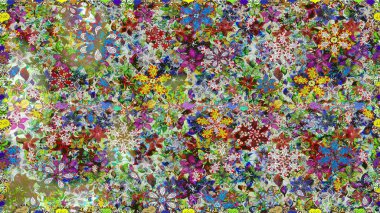 Raster illüstrasyonunda kusursuz çiçek deseni. Gri renkli çiçekler.