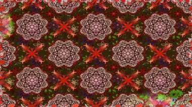 Tekstil, kumaş, kapaklar, duvar kağıtları, baskı, naylon, yapıştırma, örgü, dekupaj için çiçeksiz arkaplan. Küçük kahverengi çiçeklerdeki oldukça eski bir besin torbası deseni.