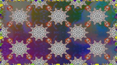 Raster illüstrasyonu. Güzel kumaş deseni. Bahar çiçekli, dikişsiz çiçek deseni..