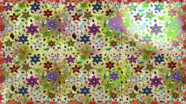 Raster deseni. Organik elementler. Botanik kusursuz desen. Suluboya etkisi.