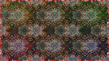 Moda baskıları için zarif bir şablon. Halk tarzı. Modern çiçek arkaplanı. Parlak renkli çiçekleri ve gri yaprakları olan, kusursuz çiçek desenleri..