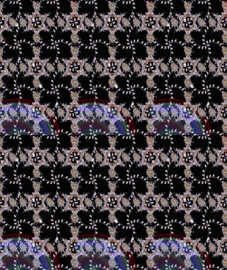 Renkli çizim kalıbı. Raster illüstrasyonu. Çiçek arkaplan. Çiçek duvar kâğıdı. Siyah renklerde sevimli tekstil.