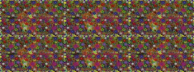 Küçük çiçekte güzel bir desen. Motley illüstrasyonu. Küçük renkli çiçekler. Çiçekli bahar çiçekleri. Moda baskıları için zarif bir şablon.