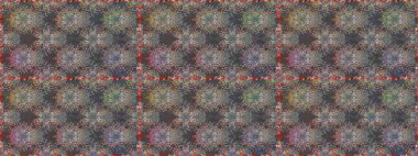 Çiçeksiz desenli, suluboya elle çizilmiş elementler. Parlak renkli fantezi çiçekleri, yapraklar, gri renkli tomurcuklar.