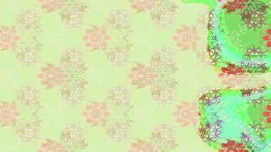Renkli unsurlarla hareketli arka plan görüntüleri. Çiçekler. Eski model. Bayrak tarzı. Video kaydı. Şablon. Döngü. Kusursuz..