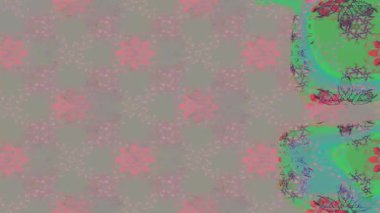 Renkli unsurlarla hareketli arka plan görüntüleri. Çiçekler. Eski model. Bayrak tarzı. Video kaydı. Şablon. Döngü. Kusursuz..