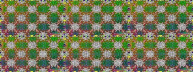 Çiçekli zambaklar kusursuz bir arka plan. Parlak çiçekli kolaj çiçekleri yeşildir. Çiçek tasarımı için inanılmaz kolaj cennet tarzı..