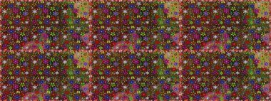 Çiçekli, pürüzsüz bir desen. Raster illüstrasyonu. Kahverengi renklerde bahar çiçekleri. Raster çiçekleri klasik tarzda resmedilir..